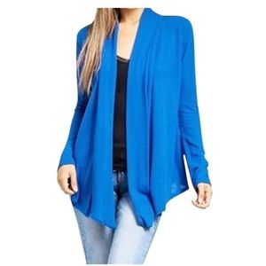 NWT Women's Open Front Ruched Sleeve Cardigan
